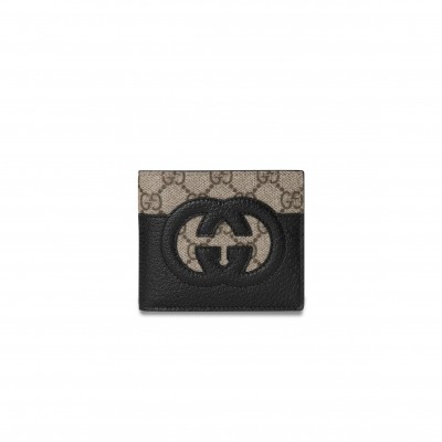 GUCCI CANVAS WITH LEATHER WALLET 701420 (21*9cm)
